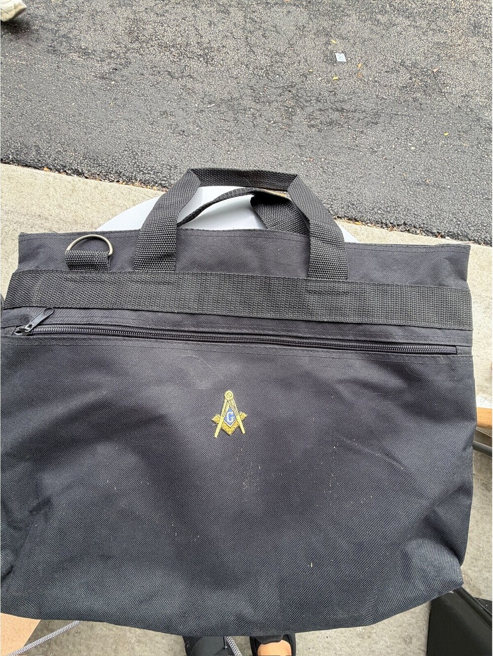 Masonic Briefcase Document Bag Square & Compasses Emblem Black S-18